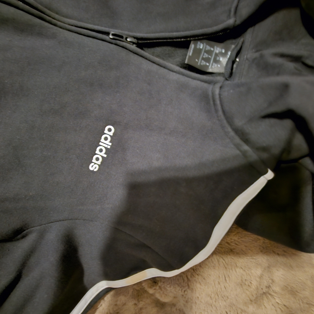 Adidas Black Jacket with White Logo